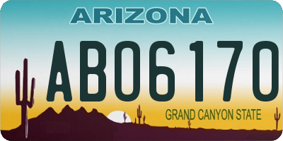 AZ license plate ABO6170