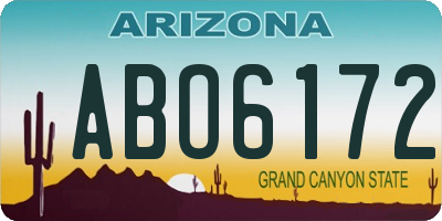 AZ license plate ABO6172