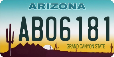 AZ license plate ABO6181