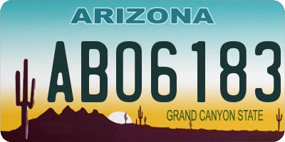 AZ license plate ABO6183