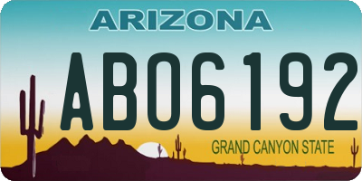 AZ license plate ABO6192