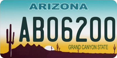 AZ license plate ABO6200