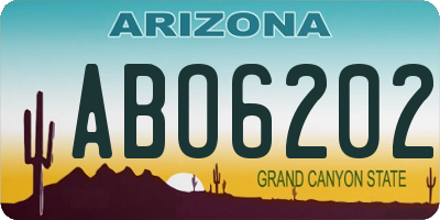 AZ license plate ABO6202