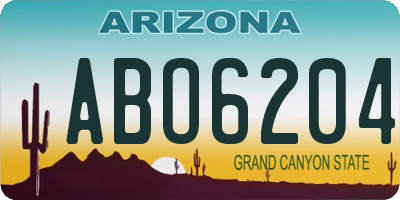 AZ license plate ABO6204