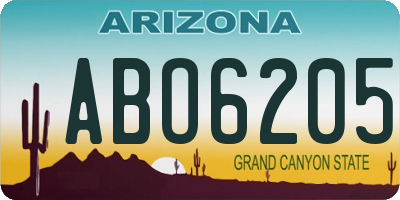 AZ license plate ABO6205