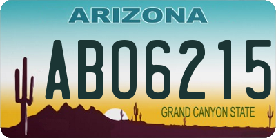 AZ license plate ABO6215