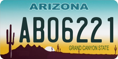 AZ license plate ABO6221