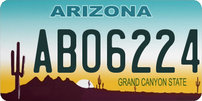 AZ license plate ABO6224