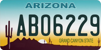 AZ license plate ABO6229