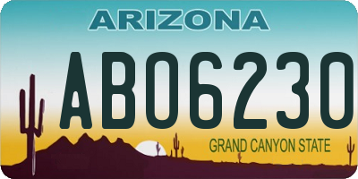 AZ license plate ABO6230