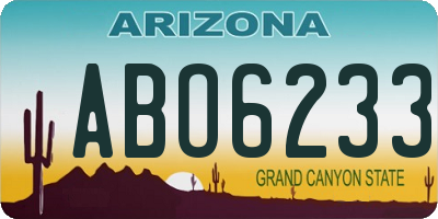 AZ license plate ABO6233