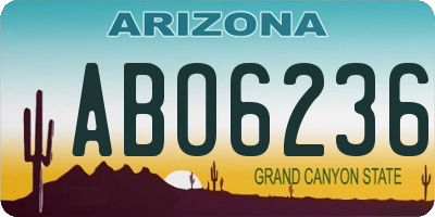 AZ license plate ABO6236