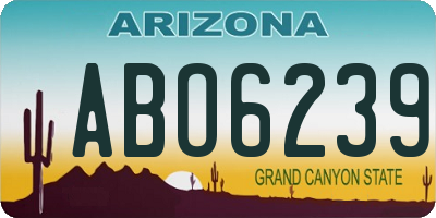 AZ license plate ABO6239