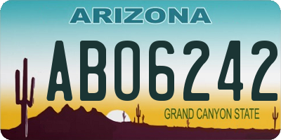AZ license plate ABO6242