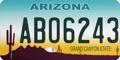 AZ license plate ABO6243