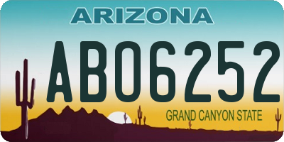 AZ license plate ABO6252
