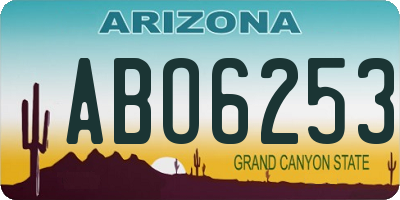 AZ license plate ABO6253