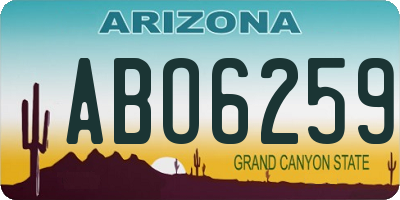 AZ license plate ABO6259