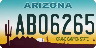 AZ license plate ABO6265
