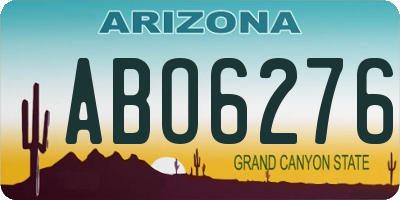 AZ license plate ABO6276