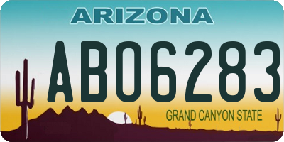 AZ license plate ABO6283