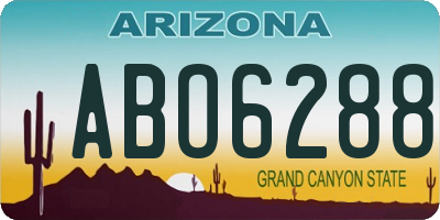 AZ license plate ABO6288