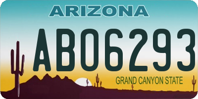 AZ license plate ABO6293