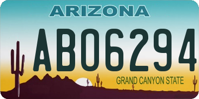 AZ license plate ABO6294