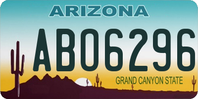 AZ license plate ABO6296
