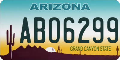 AZ license plate ABO6299