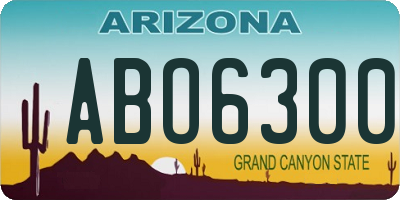 AZ license plate ABO6300