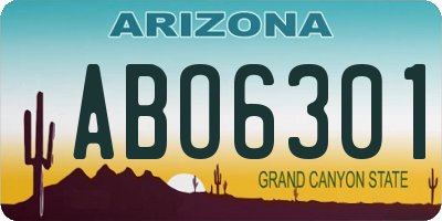 AZ license plate ABO6301