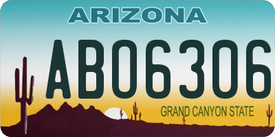 AZ license plate ABO6306