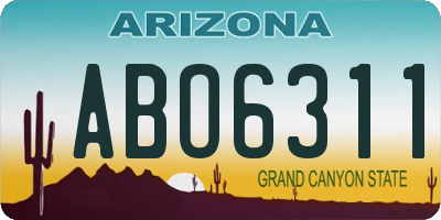 AZ license plate ABO6311