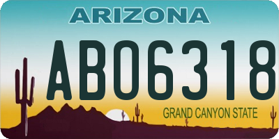 AZ license plate ABO6318