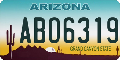 AZ license plate ABO6319