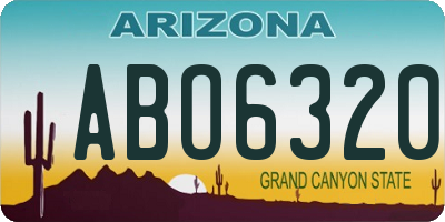 AZ license plate ABO6320