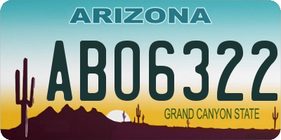 AZ license plate ABO6322