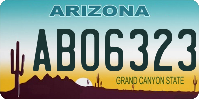 AZ license plate ABO6323
