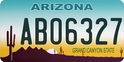 AZ license plate ABO6327