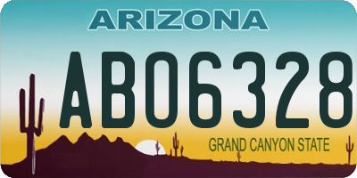AZ license plate ABO6328
