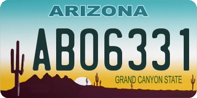 AZ license plate ABO6331