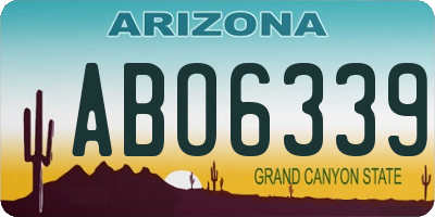 AZ license plate ABO6339
