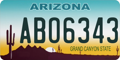 AZ license plate ABO6343