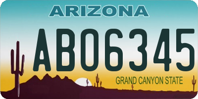 AZ license plate ABO6345