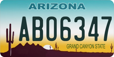 AZ license plate ABO6347