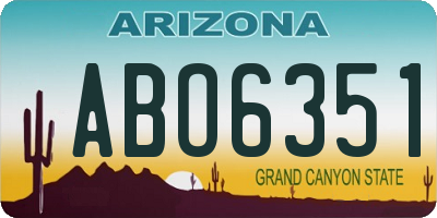 AZ license plate ABO6351