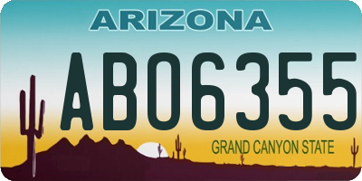 AZ license plate ABO6355