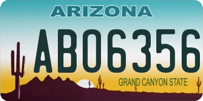 AZ license plate ABO6356
