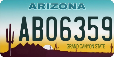 AZ license plate ABO6359